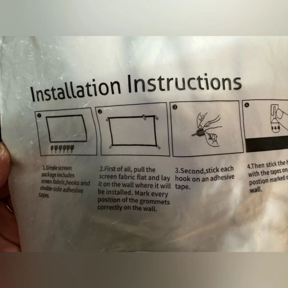 Simple Projection Screen - White - Picture 4 of 7